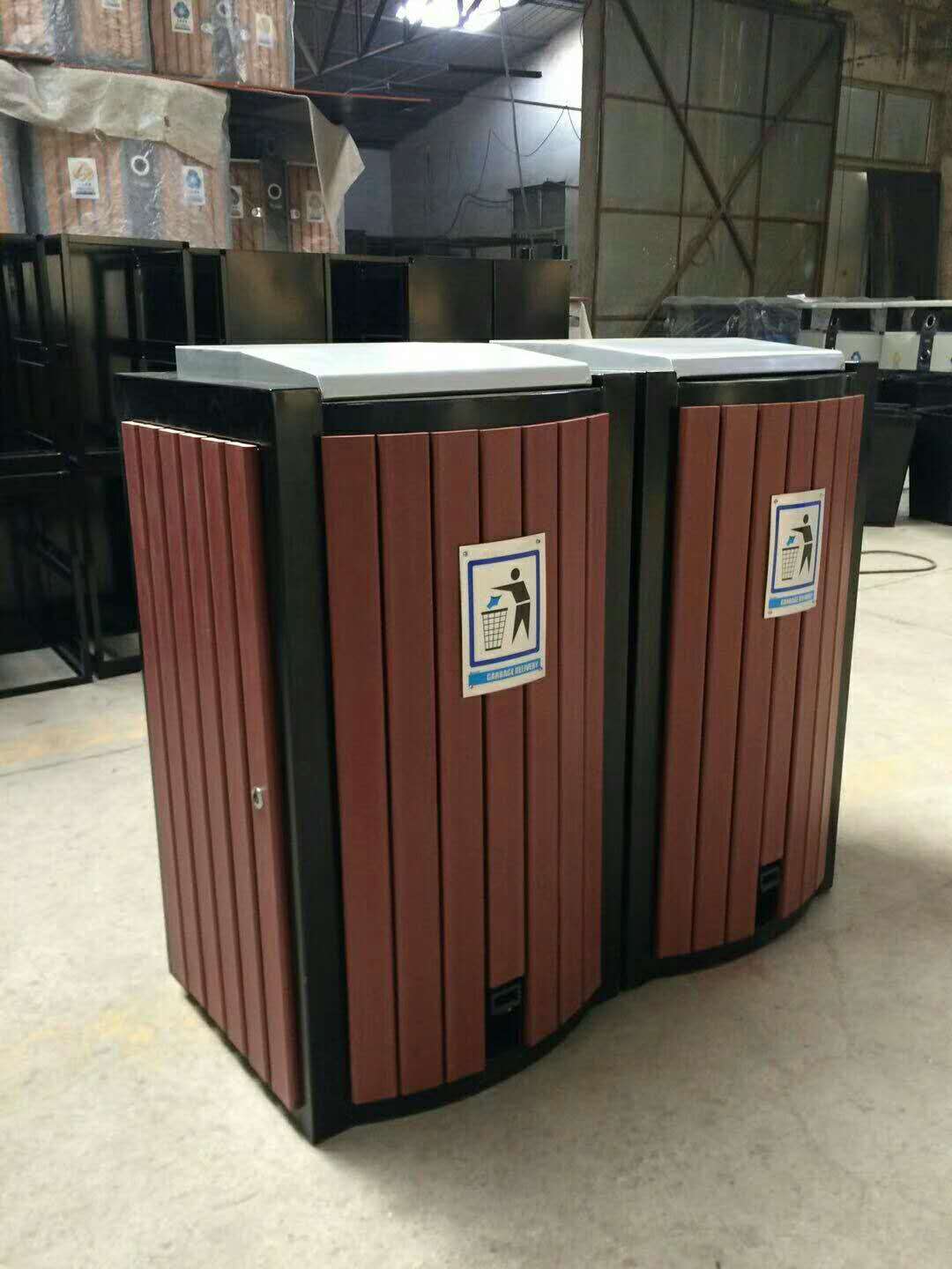 钢木垃圾桶 钢木垃圾桶